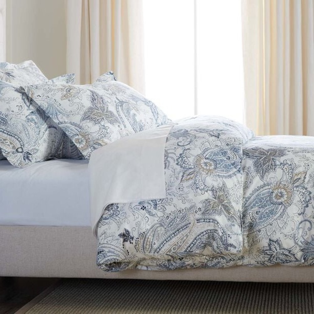 Ethan Allen Brodey Paisley Duvet Cover and Two Shams, King